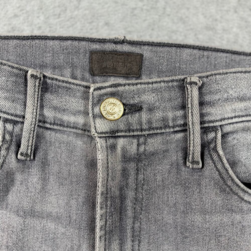 MOTHER Hustler Ankle Fray Daytona Nights Jeans Size 29 Gray Denim Raw Hem - Picture 4 of 11